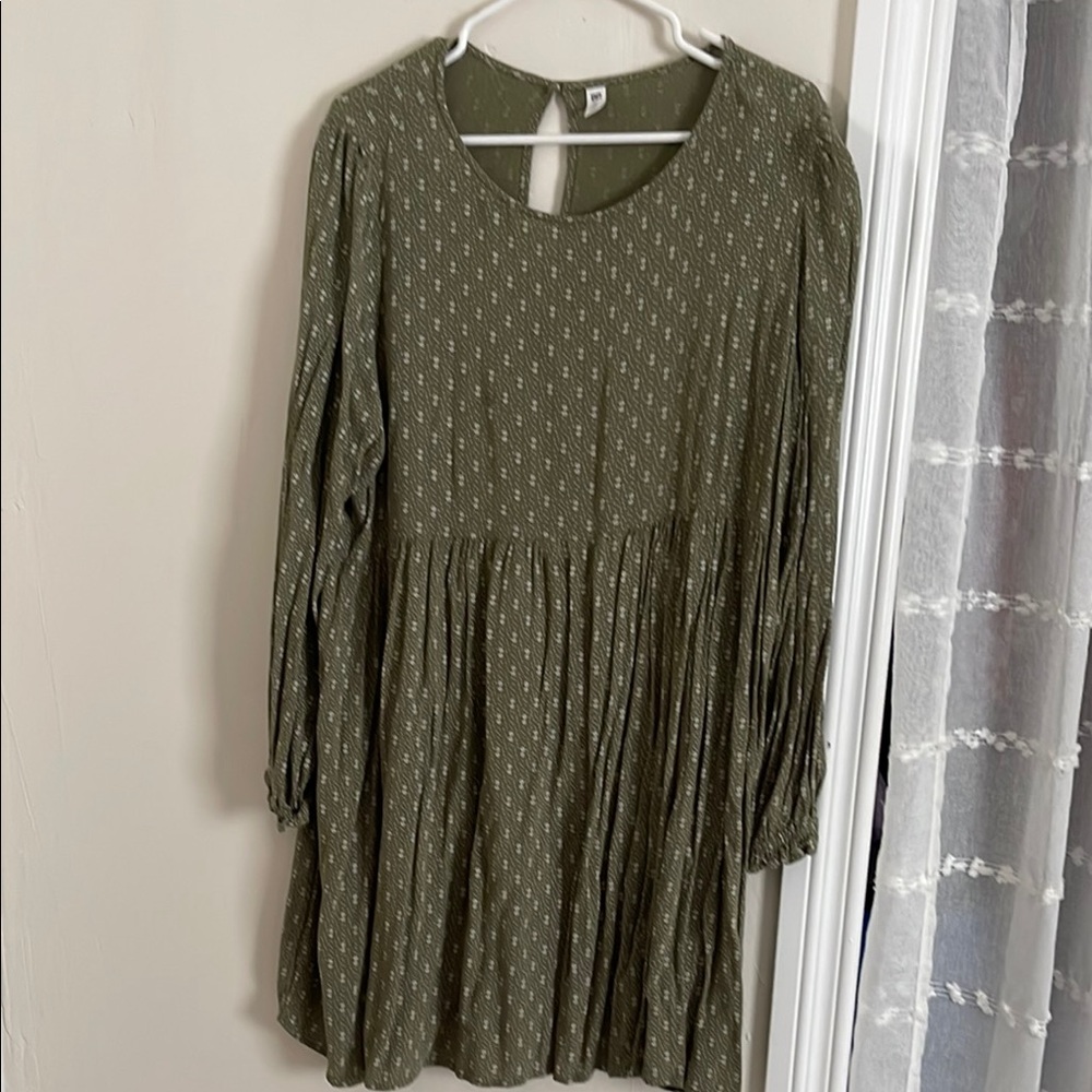 BP Olive Green Patterned Dress